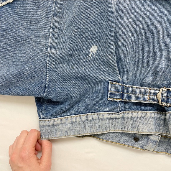 FREE PEOPLE Bedford Denim Crop Jacket Size XS Jean Cropped Boxy Dolman Batwing - Picture 14 of 14